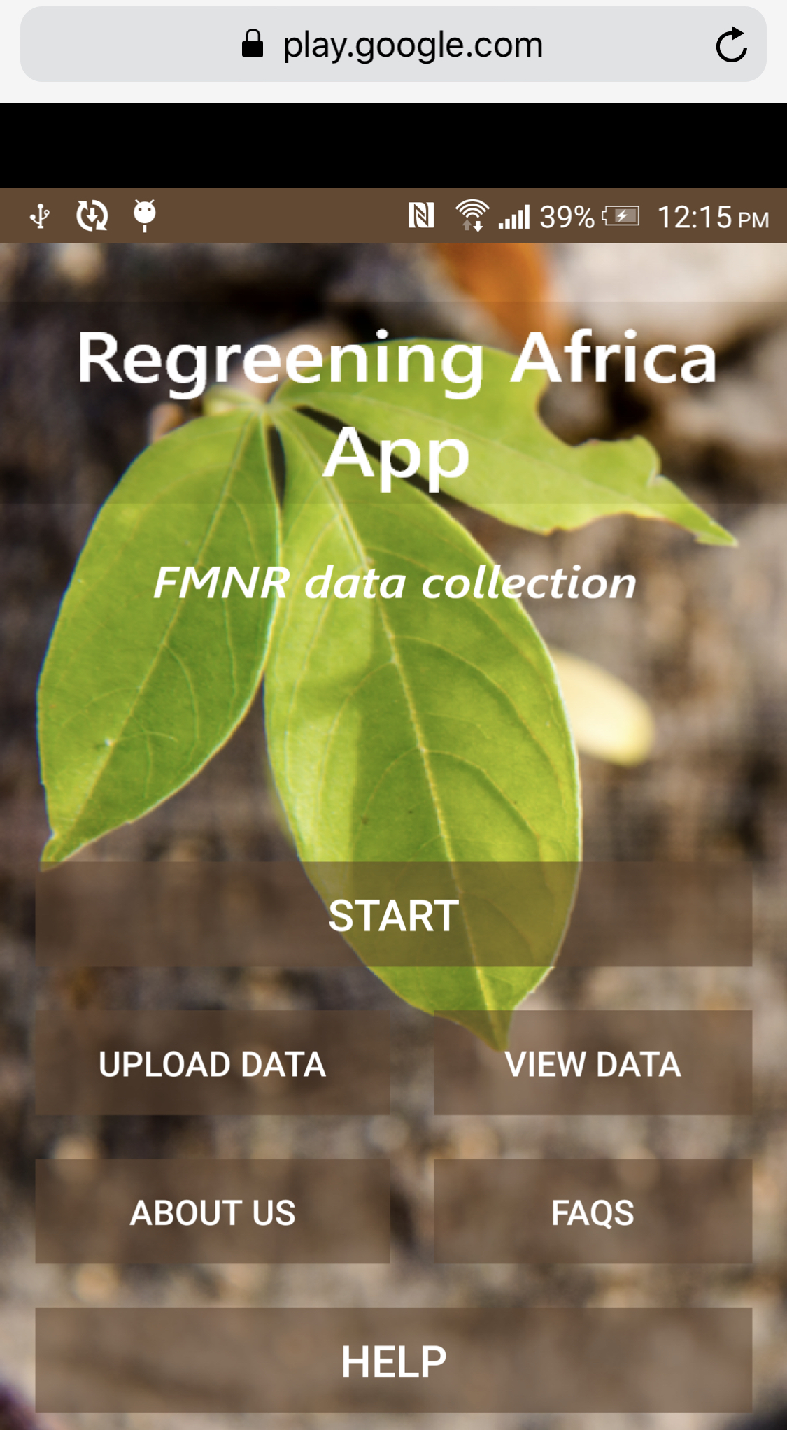 Beta version of Regreening Africa App